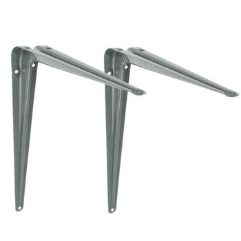 AMIG Plankdrager/planksteun van metaal - 2x - gelakt grijs - H450 x B400 mm - Plankdragers
