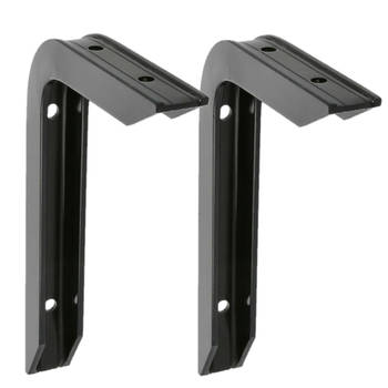 AMIG Plankdrager/planksteun van aluminium - 2x - gelakt zwart - H150 x B100 mm - heavy support - Plankdragers
