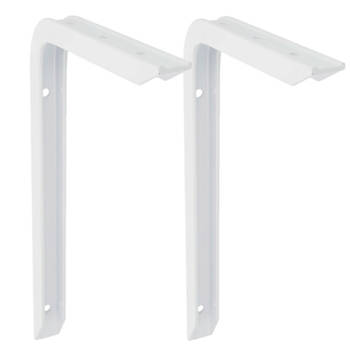 AMIG Plankdrager/planksteun van aluminium - 2x - gelakt wit - H300 x B200 mm - heavy support - Plankdragers