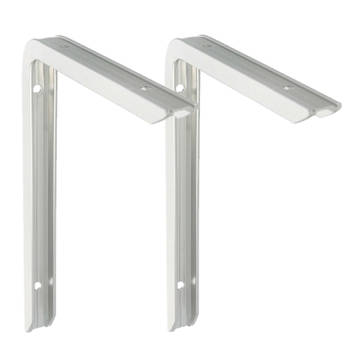 AMIG Plankdrager/planksteun - 2x - aluminium - gelakt zilver - H120 x B80 mm - max gewicht 75 kg - Plankdragers