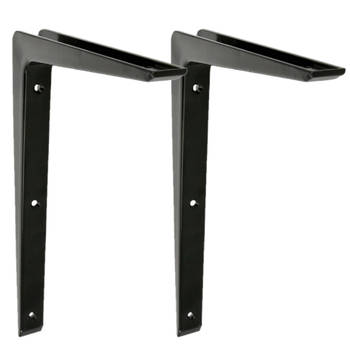 AMIG Plankdrager/planksteun - 2x - aluminium - gelakt zwart - H250 x B200 mm - Plankdragers