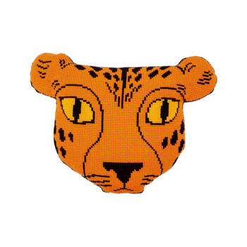 Eva Mouton Kruissteekvormkussen kit met rug,Cheetah