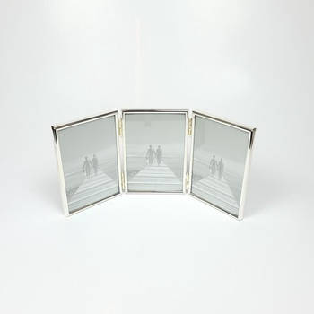 3 Zilveren 3-luik Fotolijst - 10x15 cm