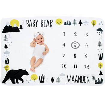 Frummel Mijlpaaldeken ‘Bear’ – Milestone deken – Mijlpaal baby