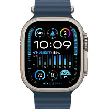Apple Watch Ultra 2 medium ocean-bandje Titanium Blauw