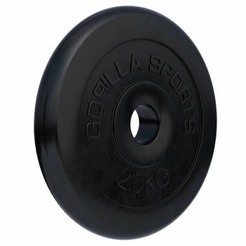 Gorilla Sports Halterschijf - 2,5 kg - Gietijzer - Rubber - 30 mm