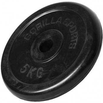 Gorilla Sports Halterschijf - 5 kg - Gietijzer - Rubber - 30 mm