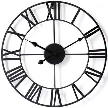 Goliving Wandklok Industrieel - Stil uurwerk - Moderne wandklok - Metaal - 40 cm - Zwart