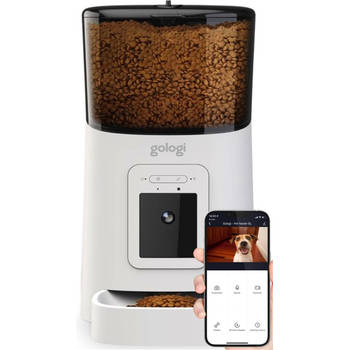 Gologi Automatische voerbak kat - Voerbak - Voerautomaat voor honden & katten - Voerdispenser met app - Full HD camera