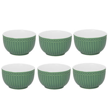 Schaaltjes set 6x - GreenGate Mini schaaltje (dipschaaltje) Alice Dusty Groen 150 ml