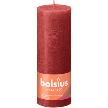 3 stuks - Bolsius - Stompkaars Delicate Red 190/68 rustiek
