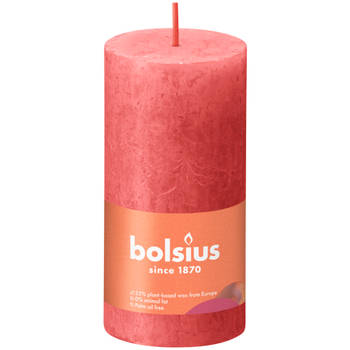 3 stuks - Bolsius - Stompkaars Blossom Pink 100/50 rustiek