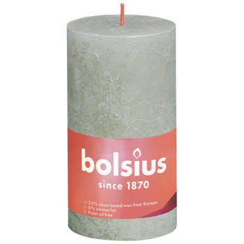 Bolsius - Rustiek Shine stompkaars 130/68 Foggy Green