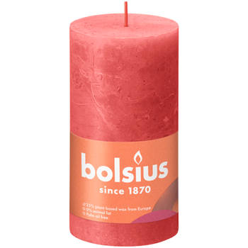 3 stuks - Bolsius - Stompkaars Blossom Pink 130/68 rustiek