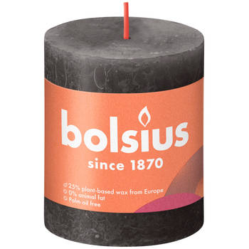 3 stuks - Bolsius - Stompkaars Stormy Grey 80/68 rustiek