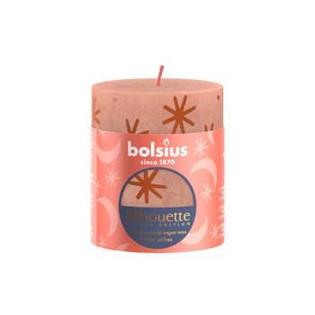 Bolsius - Rustiek stompkaars silhouette 80 x 68 mm Creamy caramel print kaars