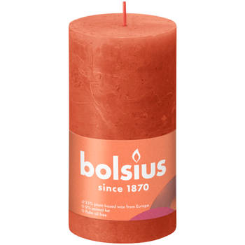 3 stuks - Bolsius - Stompkaars Earthy Orange 130/68 rustiek