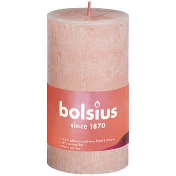 Bolsius - Rustiek Shine stompkaars 100/50 Misty Pink