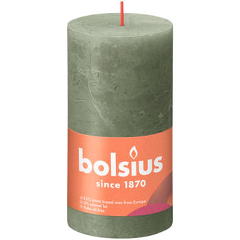 3 stuks - Bolsius - Stompkaars Fresh Olive 130/68 rustiek