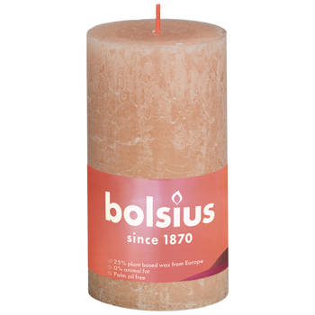 Bolsius - Rustiek Shine stompkaars 130/68 Misty Pink