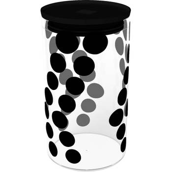 Zak!Designs - Dot Dot Voorraadpot 1,1 liter - Glas - Zwart