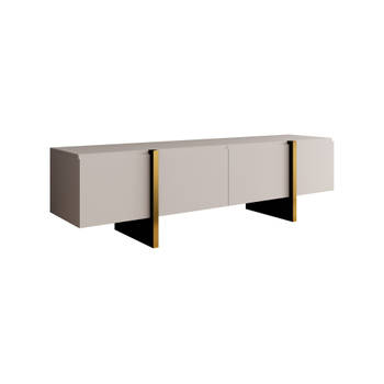 Meubella TV-Meubel Kelton - Beige - Goud - 180 cm