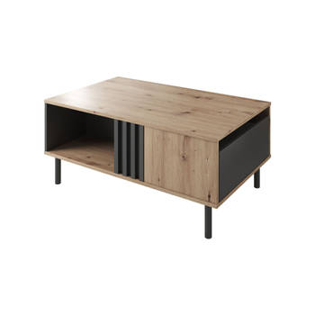 Meubella Salontafel Marcos - Eiken - Antraciet - 100 cm