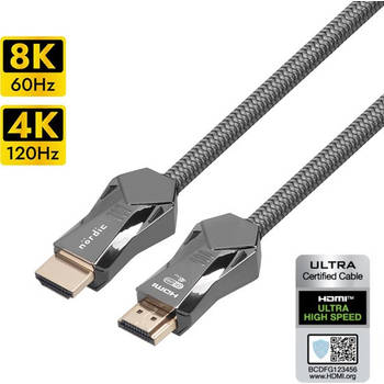 NÖRDIC HDMI-N1023D - Ultra High Speed - ??HDMI 2.1 - 8K 60Hz - 4K 120Hz - 48Gbps - 2m