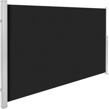 tectake® - Uitschuifbaar aluminium windscherm tuinscherm 160 x 300 cm zwart 401525