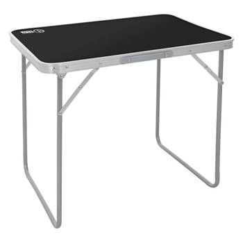 ECD Germany aluminium campingtafel klaptafel 70x50x60 cm, zwart, MDF-plaat, opvouwbaar, draagbaar, lichtgewicht