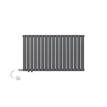 ML-Design paneelradiator 600 x 1020 mm Antraciet enkellaags met verwarmingsstaaf 300W, horizontale met ovale buizen