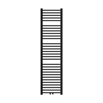 LuxeBath Badkamerradiator Sahara 400x1800 mm Zwart mat recht met middenaansluiting Designradiator