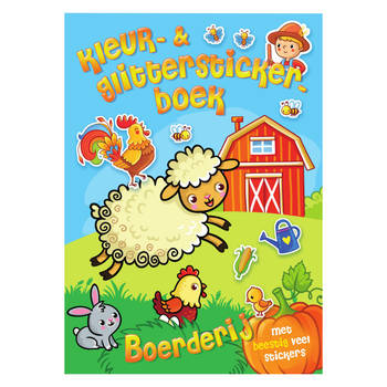 Mondikaarten Kleur& Glitter Stickerboek Boerderij
