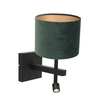 Steinhauer Stang wandlamp groen metaal kapdiameter: 20 cm