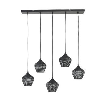 Light and Living hanglamp - zwart - metaal - 2956812