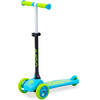 AMIGO Twister opvouwbare 3-wiel kinderstep met voetrem blauw/lime