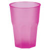 Santex drinkglazen frosted - fuchsia rozeA - 6xA - 420 ml - onbreekbaar kunststof - Cocktailglazen - Drinkglazen