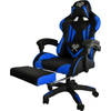Bobbel Home - Luxe Bureaustoel - Verstelbaar - Uitschuifbare voetensteun - Gaming Stoel - Blauw