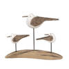 Clayre & Eef Decoratie Beeld Vogels 17x5x14 cm Bruin Wit Hout Bruin