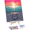 Rubye® Schilderen Op Nummer Volwassenen – Zonsondergang – Met Canvas Schildersdoek en Penselen - 40x50cm