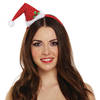 Henbrandt kerst diadeem/haarband - met kerstmuts - rood - 21 cm - Verkleedattributen