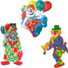 Carnaval versiering clowns - 3x grote wand decoraties 60 cm - Feestpakketten