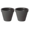 Prosperplast Plantenpot/bloempot Classic Garden - 2x - buiten/binnen - kunststof - antraciet - D45 x H46 cm - Plantenpot