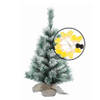 Mini kerstboom besneeuwd - met bierpullen verlichting - H60 cm - Kunstkerstboom