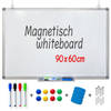 Goliving Whiteboard met Stiften - 60 x 90 cm - Magnetisch bord - Weekplanner - Schoolbord - Emaille Magneetbord