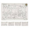 Placemat Kerst Kleurplaat, Set van 12 stuks