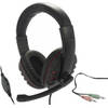 NÖRDIC GAME-N1025 Stereo gaming headset met microfoon en volumeregeling 3,5 mm jack, 2,2 m kabel, zwart/ rood