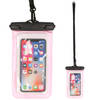 Set van 2x stuks Bellatio Design waterdicht telefoonhoesje voor alle telefoons tot 6 inch roze - Telefoonhoesjes