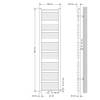 Badkamerradiator Sahara 400x1800 mm antraciet gebogen met middenaansluiting en set voor wandaansluiting