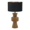 Light Living tafellamp Gregor - zwart - hout - 17 cm - E27 fitting - 3591BE